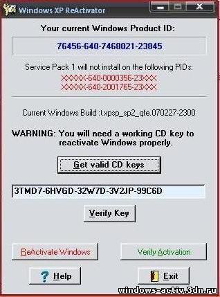 windows XP Reactivator 